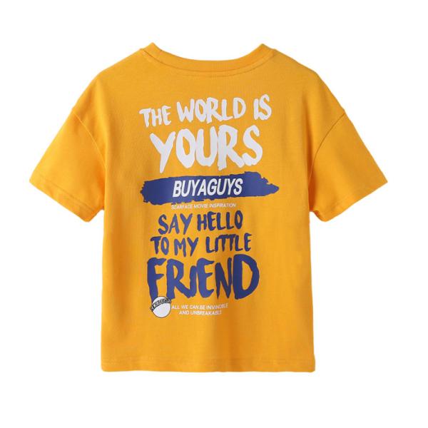 New Children's Summer T-shirt pure cotton sports breathable cool short sleeved top is suitable for boys aged 4-15