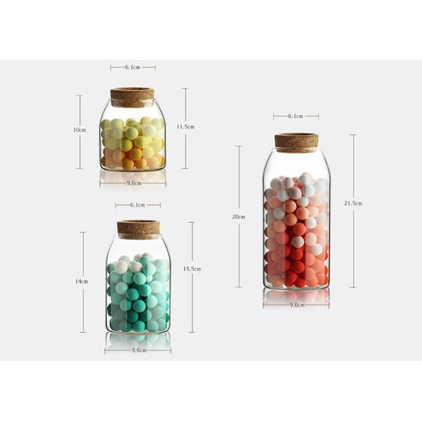 Compact Decorative Glass Bottles Empty Glass Jars Round Shape 500ml / 800ml