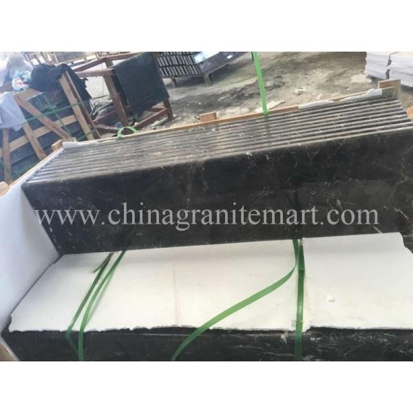 China Dark Emperador Marble stair step stone stair Dark Brown marble stairs Brown marble risers