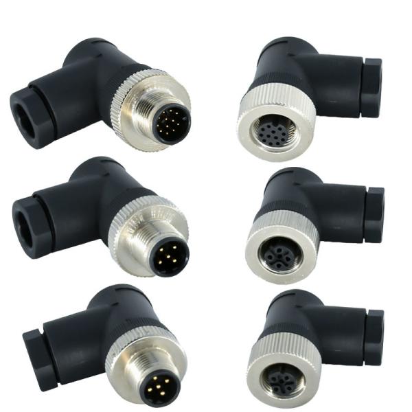 X Code 4 8 Pin M12 Waterproof Connector Male Female Straight / Elbowed IP67 IP68