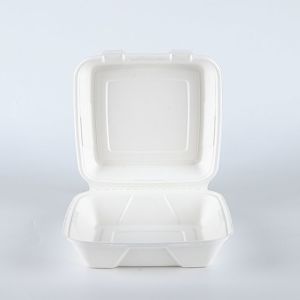 Compostable Sugarcane Bagasse fiber take away take out fast food biodegradable