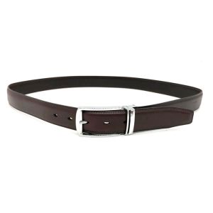 3.5cm Width Zinc Alloy Buckle Mens Brown Leather Dress Belt Standard Size