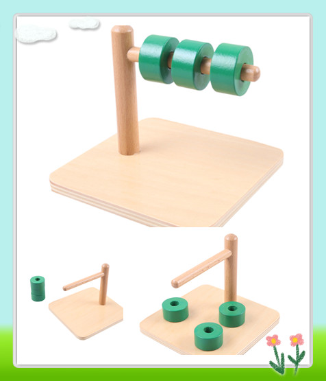 Montessori Materials Discs on Horizontal Dowel