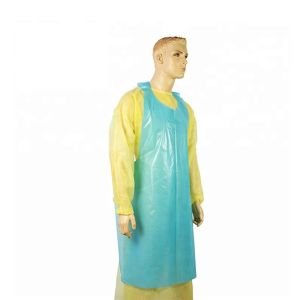 Antibacterial Plastic Disposable Aprons , Waterproof Protective Clothing Aprons