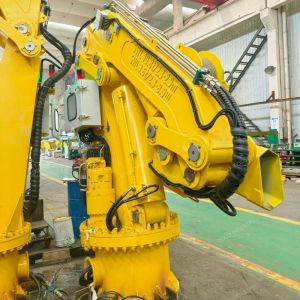 3.5T10M knuckle telescopic boom ship deck marine crane