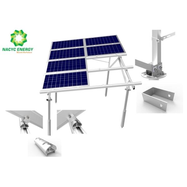Aluminum Adjustable Solar Panel Mount Brackets Silver Solar Rolling Ground