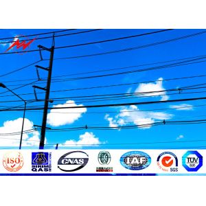 Polygonal 70FT 69kv Metal Steel Utility Poles Galvanized Structure Surface