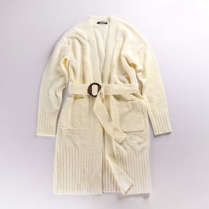 Quality Ladies Cream Longline Belted Cardigans S M L XL for sale