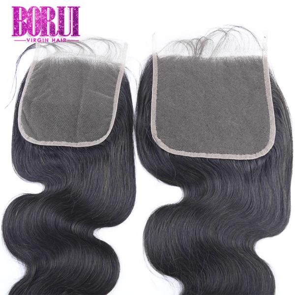 Pre Plcuked Human Hair Lace Closure Hd Transparent Lace Brazilian Body Wave