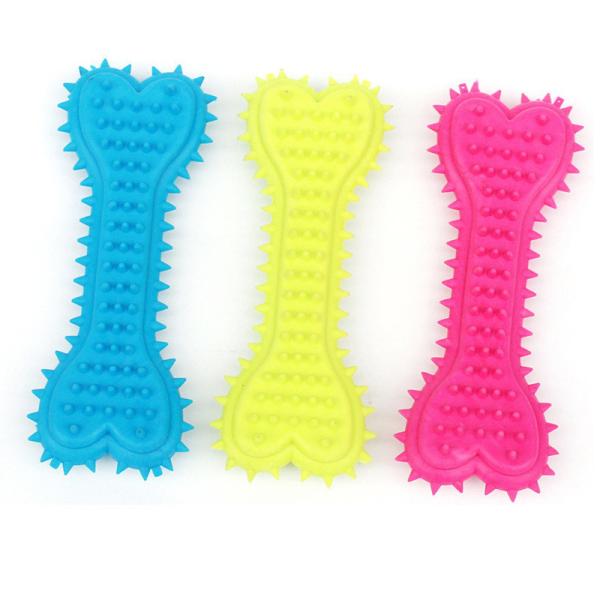 Buy All-Season Pet Durable Nature Rubber Puppy Interactive Molar Bone Shape Toothbrush Stick Teeth Clean TPR Treat Training Dog Bit Chew Toy at wholesale prices