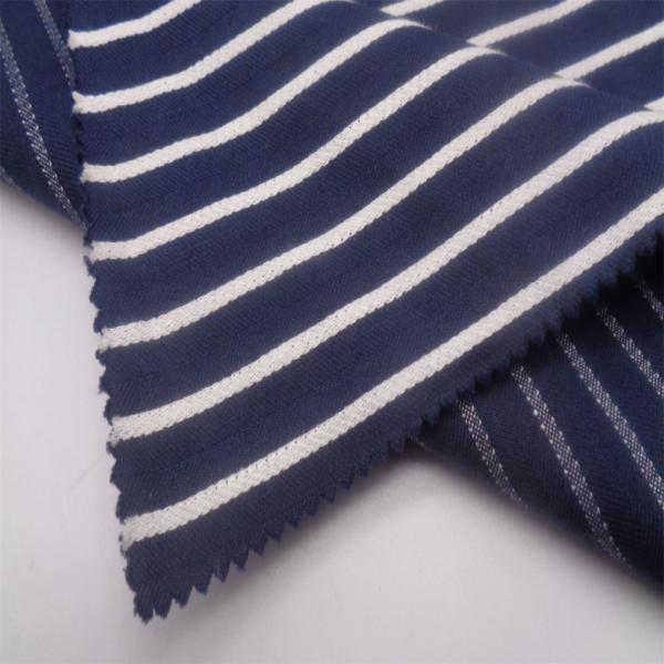 Stripe 30% Linen 70% Cotton Home Textile Blended Fabrics 247Gsm 150CM Anti Bacteria