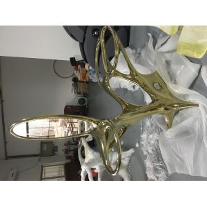 Inside dressing table with glass stainless steel plated titanium