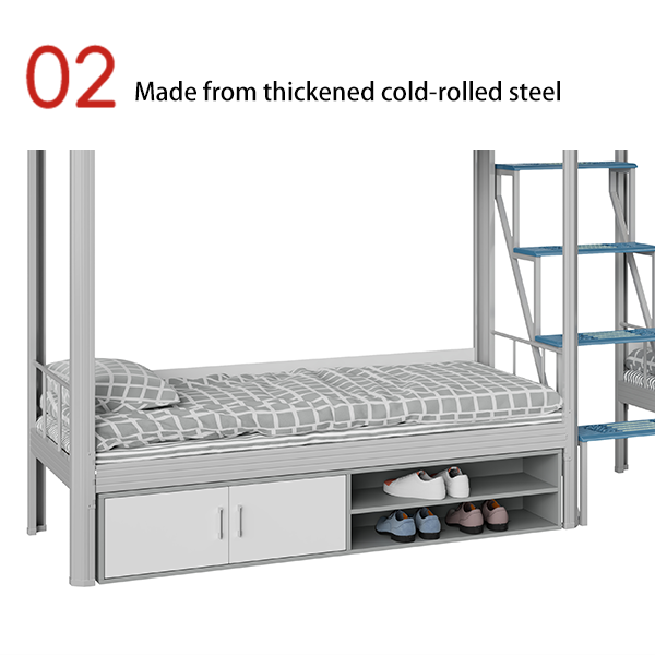customization Myvidea Apartment Bunk Bed with Thickened Pipes, School Children's Bed, Double-layer Iron Frame Bed