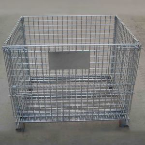 Folding Metal Storage Rack Pallet Foldable Metal Storage Shelf Box Customized