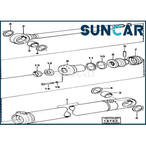 VOE6630858 6630858 Tilt Cylinder Repair Seal Kit For 4200B 6300 L50 SUNCARVO.L.VO Loaders