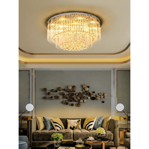 Crystal Lamp Round Living Room Lighting Atmosphere Room modern led ceiling lights gold(WH-CA-87)