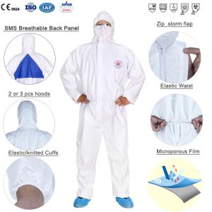 S-XXXL High Breathability Type 5 6 Disposable Coveralls For Hot Working Place