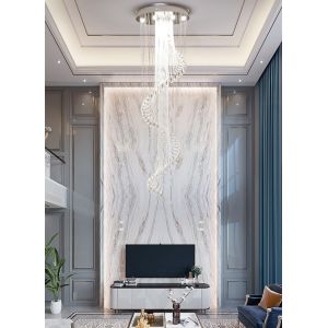 Crystal Room Lights Spiral K9 Crystal Staircase European Chandelier(WH-NC-21)
