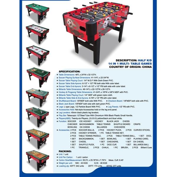 14 In 1 Multi Game Table Football Table Billiards Kids Air Hockey Table Full