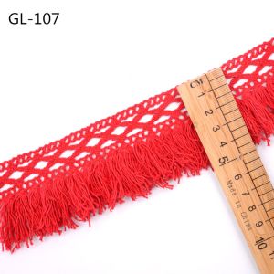 3.5 Grade 100% Cotton Tassel Fringe Trim For Pillow Shams