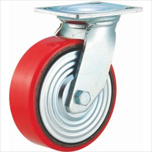 polyrethane wheels cast iron heavy duty castors 5 inch