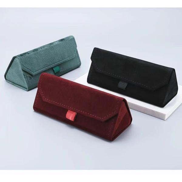 Buy 2025 hot foldbale sunglasses carring case with velvet material at wholesale prices