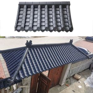 China Light PVC Tiles Wall Fence Cheap Price Artificial Traditional Chinese House Pp Antique Roof on sale