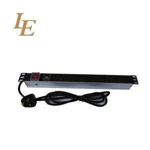 250v UK Type 13A 1u Pdu For Rack Surge Protection