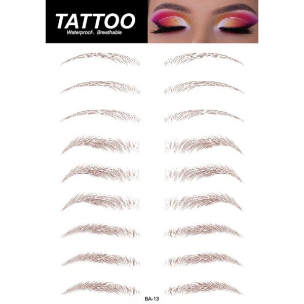 Custom 6D Waterproof Immerse-in-Water Embroidery Temporary Fashionable Natural Simulation Eyebrow Tattoo Stickers Paper for Face