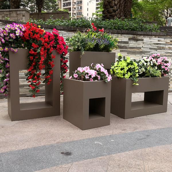 Buy Ss304 Large Stainless Steel Trough Planter For Landscape at wholesale prices