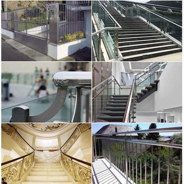 1100mm Height Spiral Sgs Grade 201 Stainless Steel Step Railing