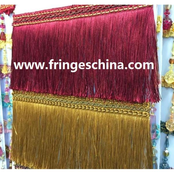 Fluorescent color high quality OEM decorative gimp fringe for curtain decoration