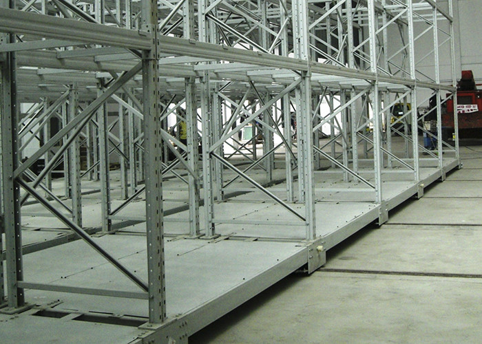 Galvanized Dense Movable Storage Racks Warehouse Pallet Mobile Racking