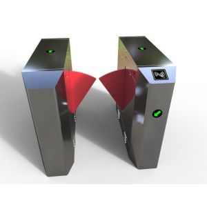 SS304 Brushed Retractable Flap Barrier Turnstile Ac 220v 110v