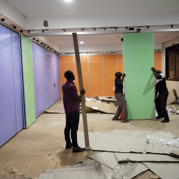 Sound Insulation Hotel Sliding Partition Walls Floor To Ceiling Aluminium System