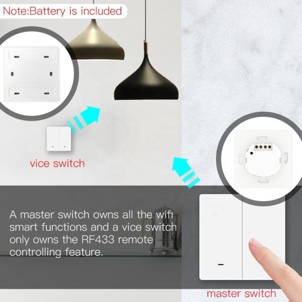 mechanical type WIFI Smart Light Wall Switch work with Alexa, 1 2 3 gang EU/UK