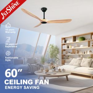 China Smart Remote Control Ceiling Fan with 3 Solid Wood Blades and Electric Power Source on sale