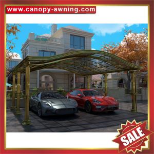 luxury rome style backyard polycarbonate aluminium park double cars shelter