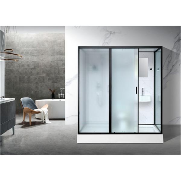 Buy Shower Cabins White  Acrylic ABS Tray 1900*1200*2150mm  black  aluminium front open at wholesale prices