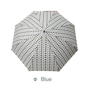 Triangular Pattern Pongee Portable Folding Umbrella Manual Open