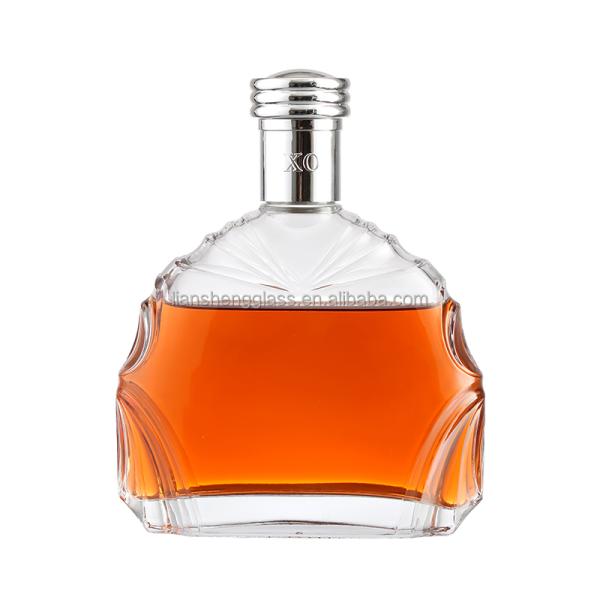 Wine tequila liquor whisky bottle Glass Bottle 500ml 750ml With Glass Lid Hot stamping