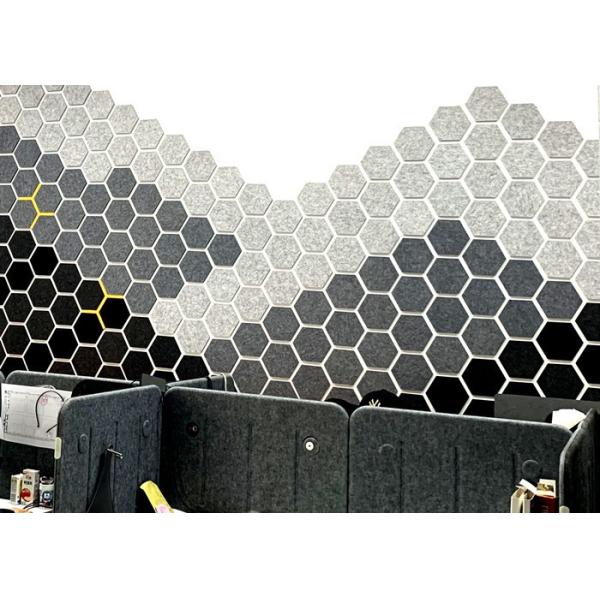 Buy 9mm Fire Rated  High Density Polyester Fiber Acoustic Panel Hexagon at wholesale prices