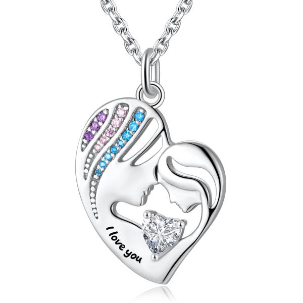 Buy 1.92x1.6cm 925 Sterling Silver Heart Pendant Necklace Double Love Nickel Free at wholesale prices