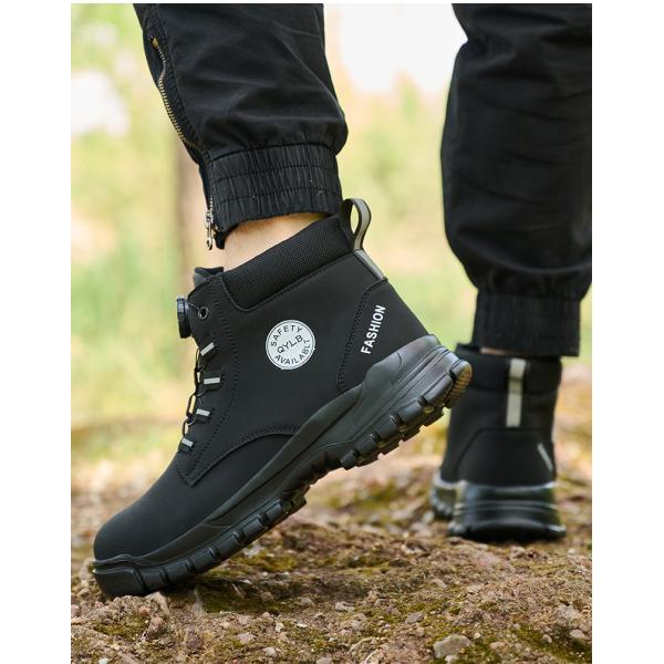 Wheat Security Work Boots Microfiber Leather Safety Boots With Stab-smash Steel Toe Kevlar Midsole And EVA Sole