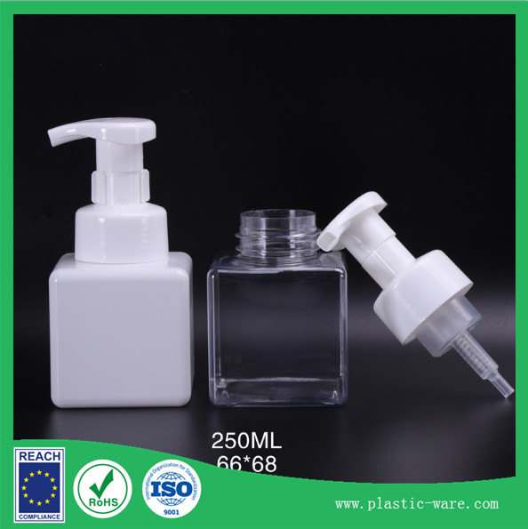 Buy 250ml Empty square plastic foam pump soap bottle hand sanitizer bottles empty cosmetic bottles at wholesale prices