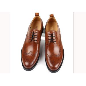 High Cow Mens Leather Brogue Shoes , Business Goodyear Handmade Shoes