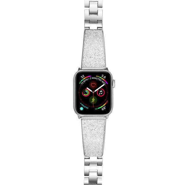 Portable Replacement 38mm 40mm 42mm Smartwatch Metal Strap Diamond Embedded