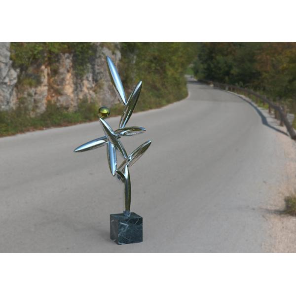 Contemporary Art Polished Stainless Steel Sculpture Interior Decoration
