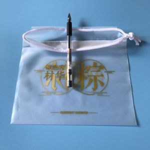 Eco - Friendly Drawstring Plastic Bags , White Transparent Soft Plastic Bundle