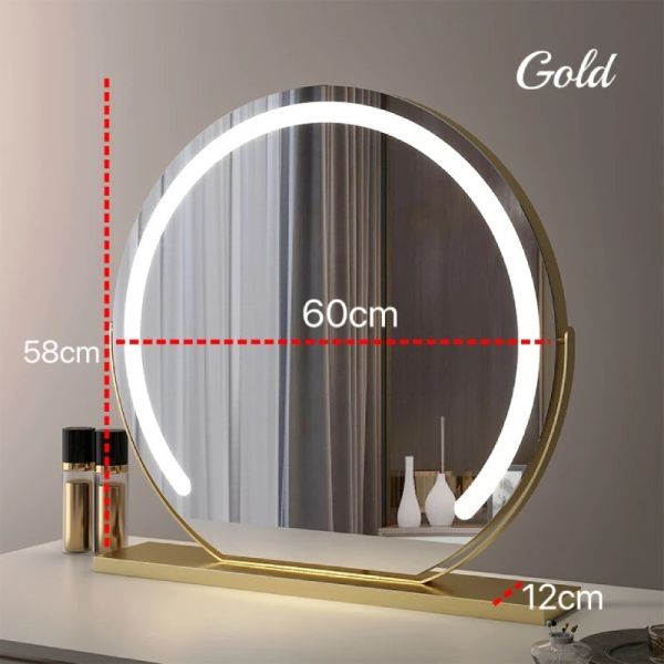 15X Magnification Smart Touch Dimmable 3 Modes 360° Rotation LED Round Makeup Vanity Mirror with Lights Mirror(WH-MR-79)